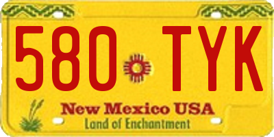 NM license plate 580TYK