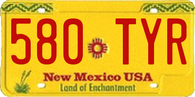 NM license plate 580TYR
