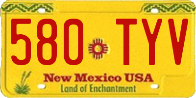 NM license plate 580TYV