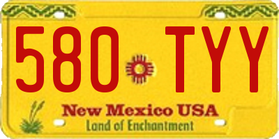 NM license plate 580TYY