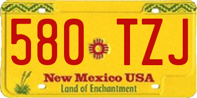 NM license plate 580TZJ