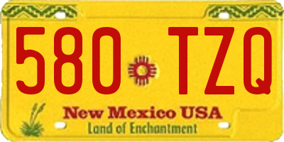 NM license plate 580TZQ