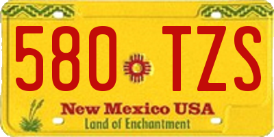NM license plate 580TZS