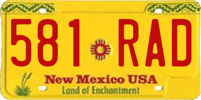 NM license plate 581RAD