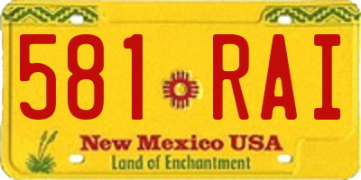 NM license plate 581RAI