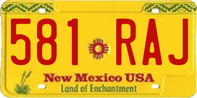 NM license plate 581RAJ