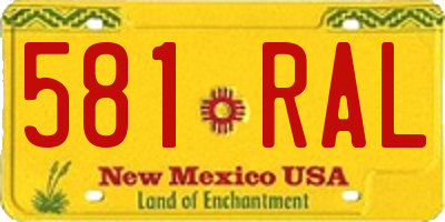 NM license plate 581RAL