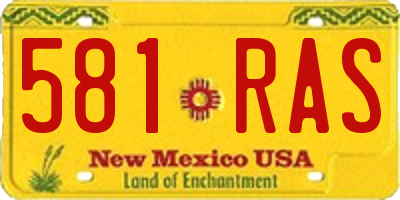 NM license plate 581RAS