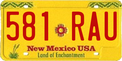NM license plate 581RAU