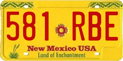 NM license plate 581RBE