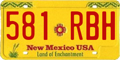 NM license plate 581RBH