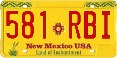 NM license plate 581RBI