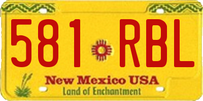 NM license plate 581RBL