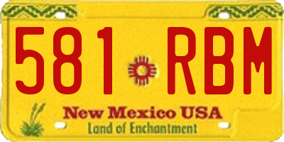 NM license plate 581RBM
