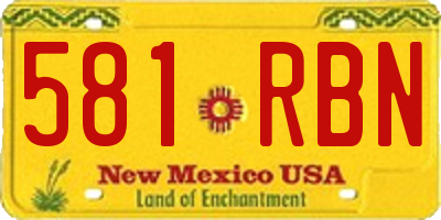 NM license plate 581RBN
