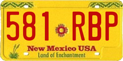 NM license plate 581RBP