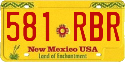 NM license plate 581RBR