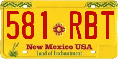 NM license plate 581RBT