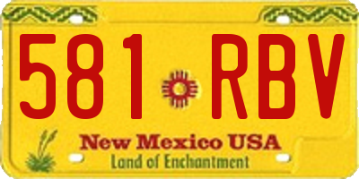 NM license plate 581RBV