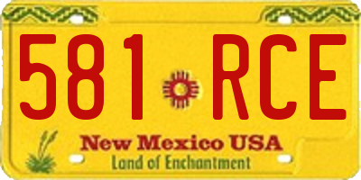 NM license plate 581RCE