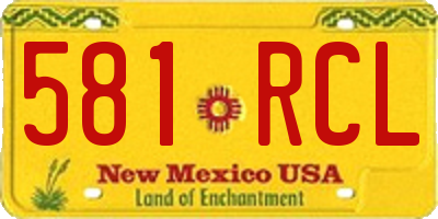 NM license plate 581RCL