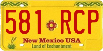 NM license plate 581RCP