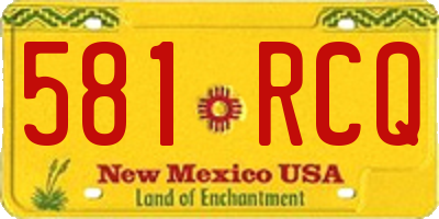 NM license plate 581RCQ