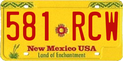 NM license plate 581RCW