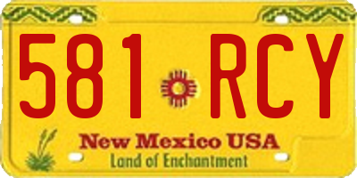 NM license plate 581RCY