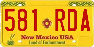 NM license plate 581RDA