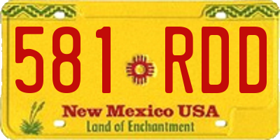 NM license plate 581RDD
