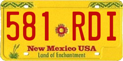 NM license plate 581RDI