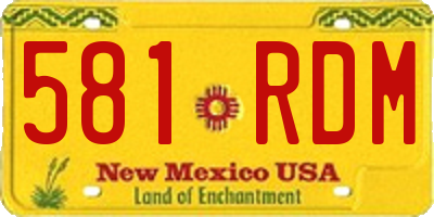 NM license plate 581RDM