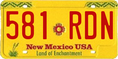 NM license plate 581RDN