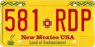 NM license plate 581RDP