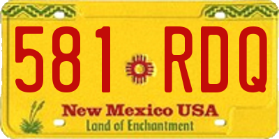 NM license plate 581RDQ