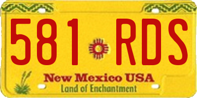 NM license plate 581RDS