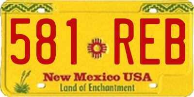 NM license plate 581REB