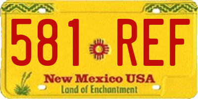 NM license plate 581REF