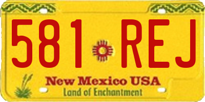 NM license plate 581REJ