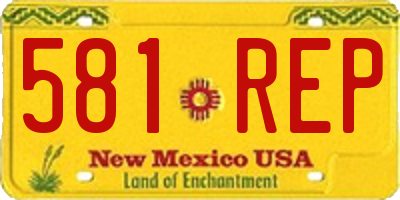 NM license plate 581REP