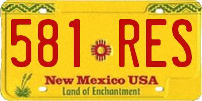 NM license plate 581RES