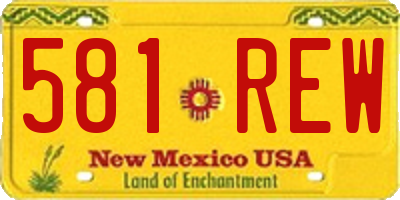 NM license plate 581REW