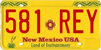 NM license plate 581REY