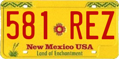NM license plate 581REZ