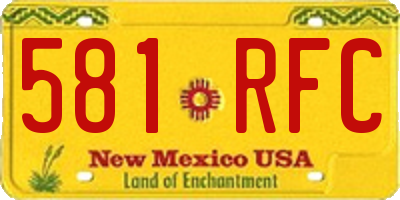 NM license plate 581RFC