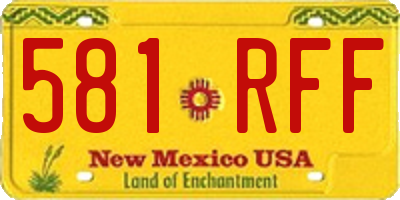 NM license plate 581RFF