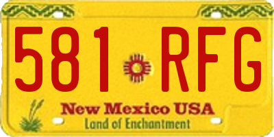 NM license plate 581RFG