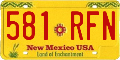 NM license plate 581RFN