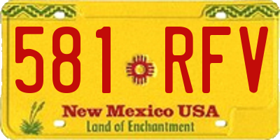 NM license plate 581RFV